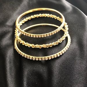 Gold Bangle Bracelets Set 3
